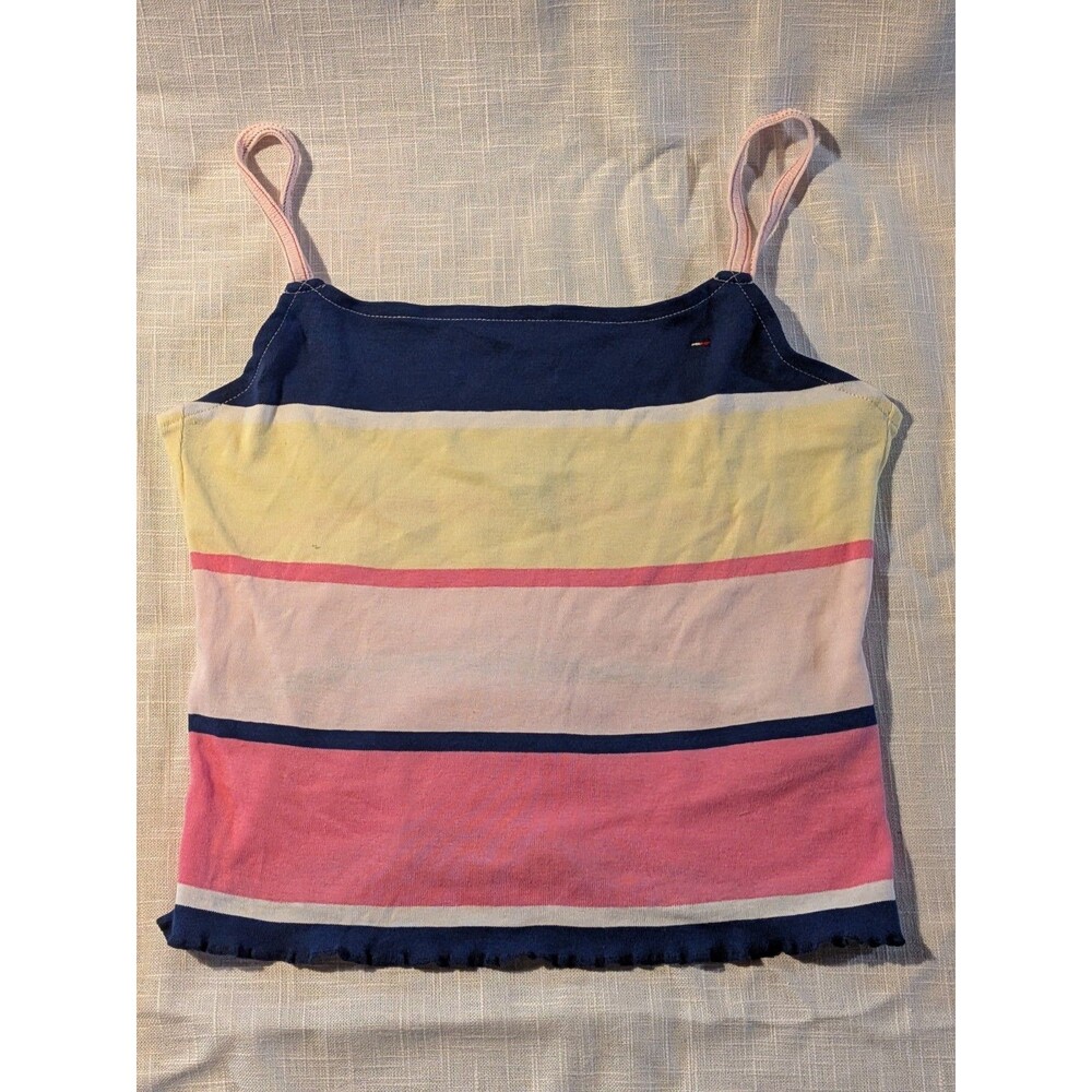 Y2K Style Women's Teens Tommy Jeans Striped Sleeveless Tank Scalloped